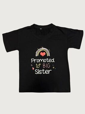 Promoted to Big Sister Black Graphic Tee | 4-5T